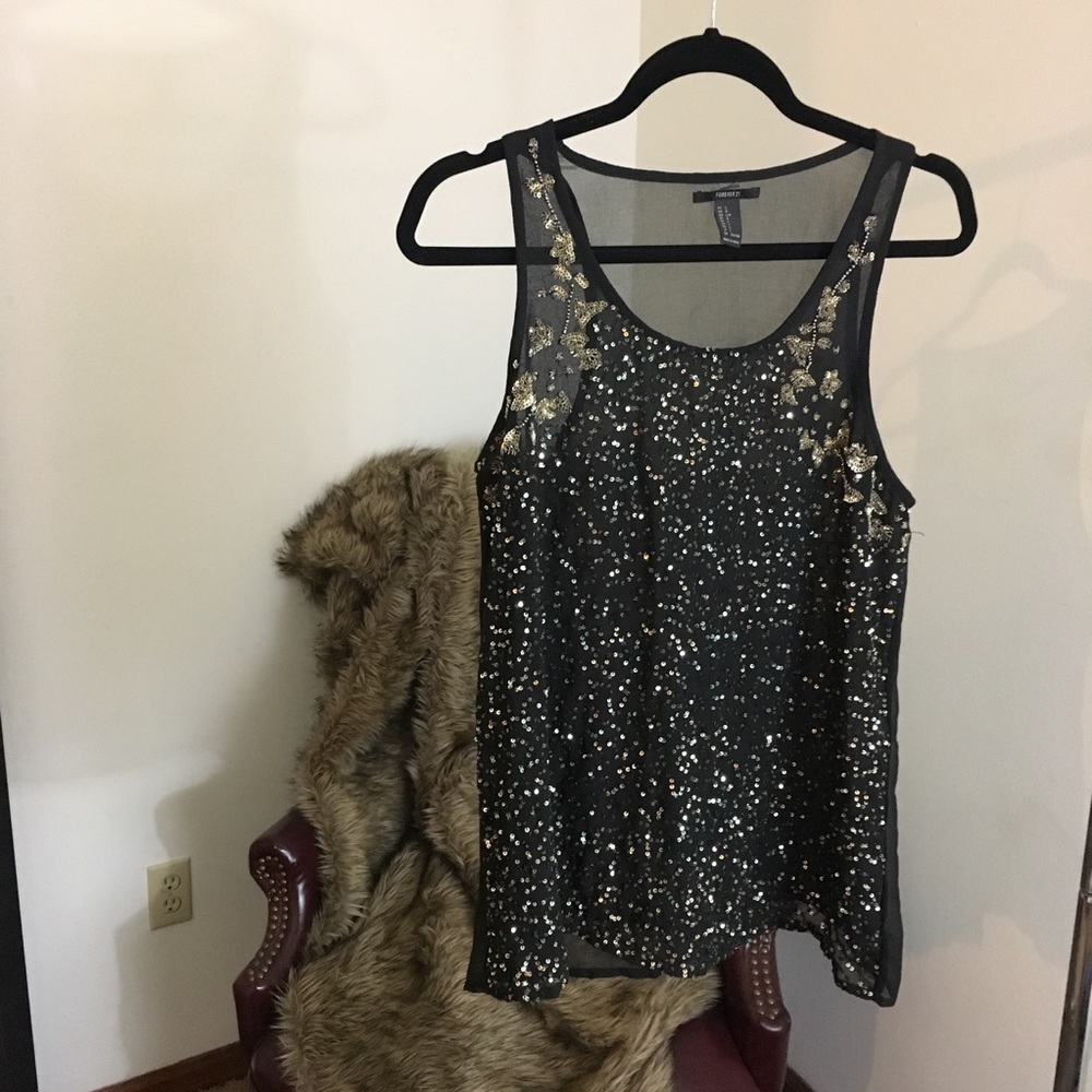Forever 21 sequin sheer top!